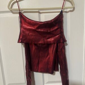 Zara Metallic Red Women's Blouse